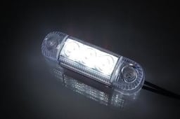 Feu de position transparent 3 LED Verre clair 12-24 Volt 84x24x25 mm Avec marquage E