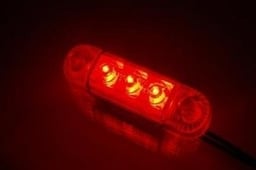 Lampe de Marquage Transparente 3 LED Verre Clair 12-24 Volt 84x24x25 mm Avec Marquage E