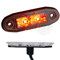 Éclairage Multivolt 12V 24V Étanche 2 LEDs 22x76x9mm Câble 3m
