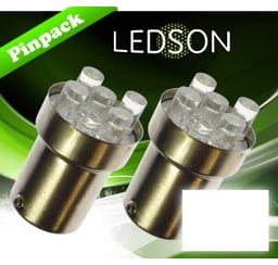Ampoules LED 24V Pour Camions Look Xénon BA15s 5 Diodes Par Paire Fournies