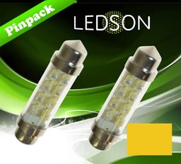 Ledson Ampoule Navette 8 LEDs 42mm 24V Jaune