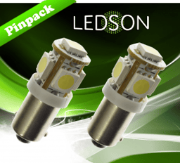 Ledson Lampe LED 24V Pour Camions Avec 5 Diodes SMD Haute Puissance Blanche