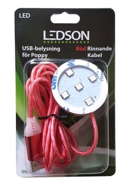 Ledson Poppy LED avec lumière mobile dans le cordon rouge 10-40V USB 2 mètres 12 mois de garantie