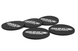 Set di 5 Ø 9 cm con logo 3D intarsiato in PVC flessibile antiscivolo