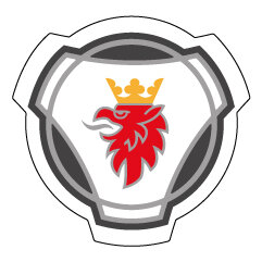 Autocollant Emblème Scania Griffon Blanc/Rouge 21