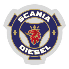 Autocollant Emblème Scania Diesel Blanc 36