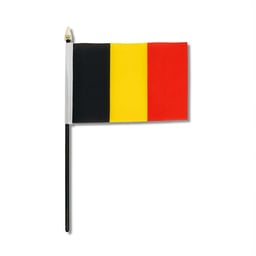 Drapeau-BE Drapeau 10x15cm Support en plastique noir Tête de mât dorée