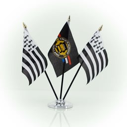 Bandiera FLAG-BRE 10x15cm Nero Supporto in Plastica Punta dell'Asta Dorata