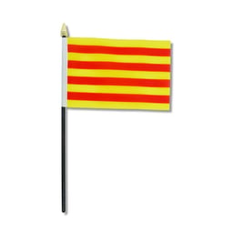 Bandiera 10x15cm Nero Supporto in Plastica Punta dell'Asta Dorata