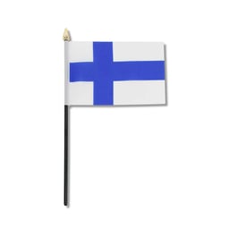 Drapeau-FI Drapeau 10x15cm Support en plastique noir Tête de mât dorée