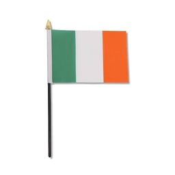 Drapeau FLAG-IE 10x15cm Support en plastique noir Tête de mât dorée