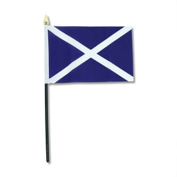 Drapeau FLAG-SCO 10x15cm Support en plastique noir Tête de mât dorée