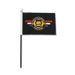 FLAG-TJ Flag 10x15cm Sort Kunststof Stand Guld Farvet Mastetop