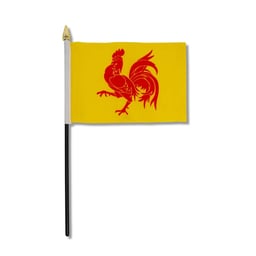 FLAG-WALO Drapeau 10x15cm Support en Plastique Noir Tête de Mât Dorée