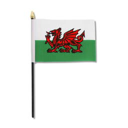 Drapeau FLAG-WAL 10x15cm Support en plastique noir Tête de mât dorée