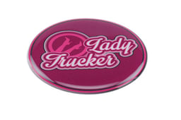 Lady Trucker 3D Ø 6 Cm Pellicola di Stampa di Alta Qualità Finitura 3D