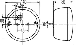 Hella Fanale posteriore Ø140mm 3 Funzioni Indicatore di direzione Luce di stop Fanale posteriore
