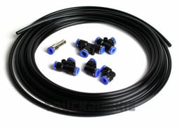 Conduite aérienne 6 mètres 6mm avec adaptateur 6mm à 8mm 2x pièce en L 6mm 2x pièce en T 6mm 1x pièce en T 8mm