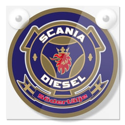 Jeu de Plaques Avant Scania Diesel Södertälje 18x18cm Y Compris Ventouses