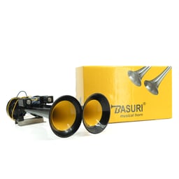 Klaxon à air Basuri 12/24V 12 mélodies 130 dB aluminium noir
