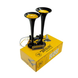 Klaxon à air Basuri 12/24V 12 mélodies 130 dB aluminium noir