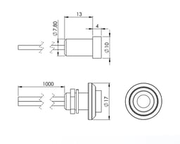 RGB LED 24V 5 Pezzi 5mm Diodo Ø9mm Foro 1m Cavo