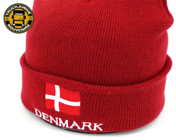 Bonnet Souvenir Nordique Rouge Drapeau Danemark Taille Unique