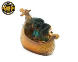 Il Negozio di Souvenir Nordico Statuetta Due Troll in Nave Vichinga 14CM
