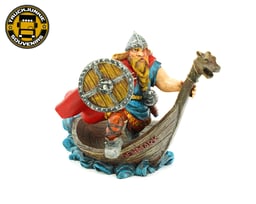 Boutique de Souvenirs Nordiques Figurine Viking 10CM Avec Bouclier Debout Sur Navire