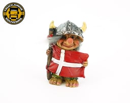 Le Magasin de Souvenirs Nordiques Troll Viking 9CM Avec Drapeau Danois