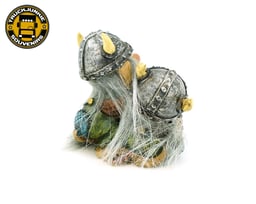 Figurine de Troll Viking Nordique 10CM avec Bouclier Drapeau Danois