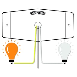 Omnius Oldskool LED Doppio Bruciatore Fumé Bianco/Arancione Commutabile