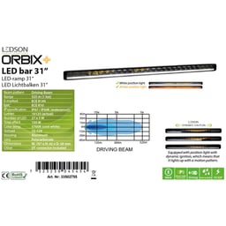 Barre LED Ledson Orbix31+ Feu de Position Dynamique 787mm 11340 Lumen 135W IP69K