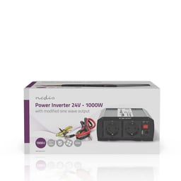 Nedis Onduleur Onde Sinusoïdale Modifiée 24V 1000W Puissance de Crête 2000W