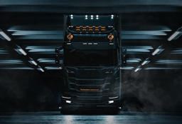 Strands 9" Voll-LED-Fernscheinwerfer mit orange/weißem Positionslicht