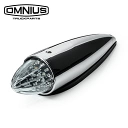 Omnius Torpedo Lampe LED 24 Volts 19 LEDs IP67 Polycarbonate ABS Chromé 380x85x80mm