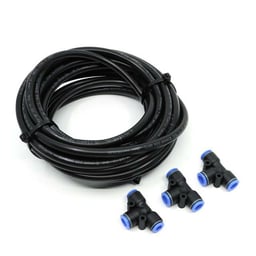 Tubo dell'aria 6 Metri 8mm PE Polietilene Con 1x Raccordo a T 6-8-6mm E 2x Raccordo a T 8-8-8mm