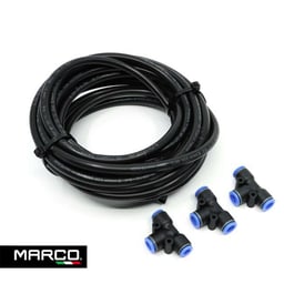 Tubo dell'aria 6 Metri 8mm PE Polietilene Con 1x Raccordo a T 6-8-6mm E 2x Raccordo a T 8-8-8mm
