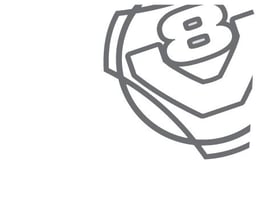 V8 Logo Raamsticker
